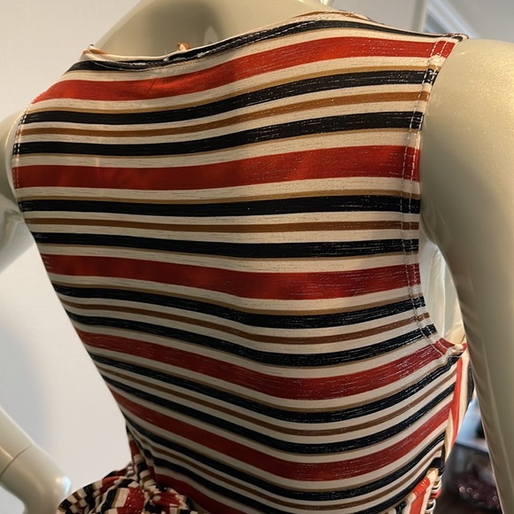 MINIMI DEEP V STRIPED SHIMMER DRESS SIZE MEDIUM - Picture 7 of 14